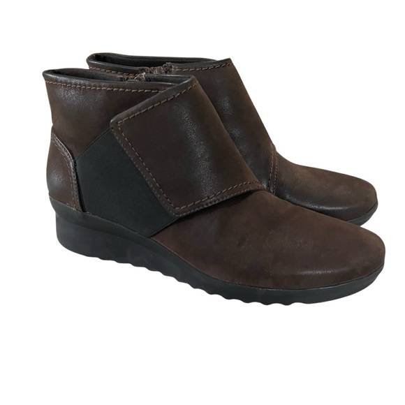 Cloud Steppers Clarks Caddell Rush Ankle Booties brown size 10 - Picture 1 of 12